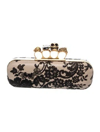 Pre-owned Alexander Mcqueen Skull Clutch In Black