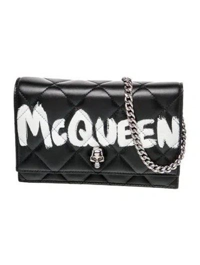 Pre-owned Alexander Mcqueen Skull Clutch In Black