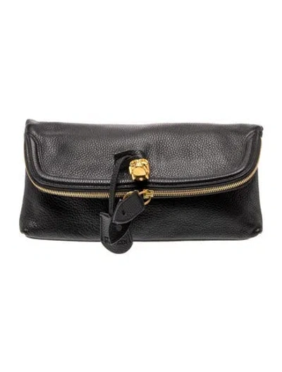 Pre-owned Alexander Mcqueen Skull Clutch In Black