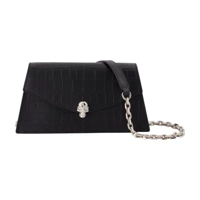 Alexander Mcqueen Skull Clutch In Black