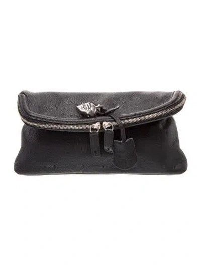 Pre-owned Alexander Mcqueen Skull Clutch In Black