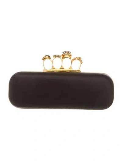 Pre-owned Alexander Mcqueen Skull Clutch In Black