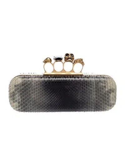 Pre-owned Alexander Mcqueen Skull Clutch In Black