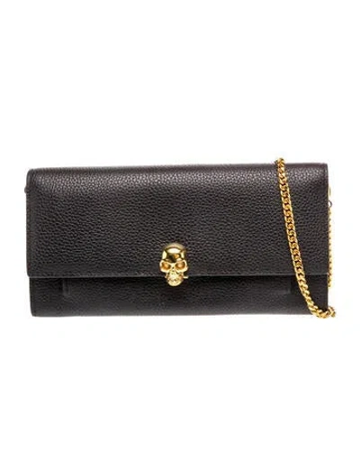 Pre-owned Alexander Mcqueen Skull Clutch In Black