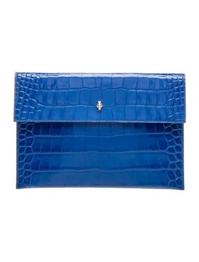 Pre-owned Alexander Mcqueen Skull Clutch In Blue