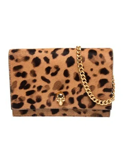 Pre-owned Alexander Mcqueen Skull Clutch In Brown