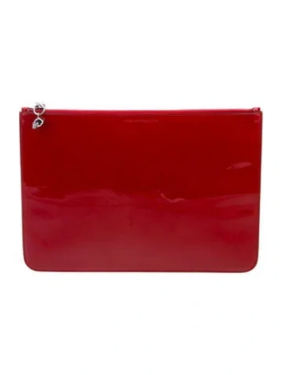 Pre-owned Alexander Mcqueen Skull Clutch In Burgundy