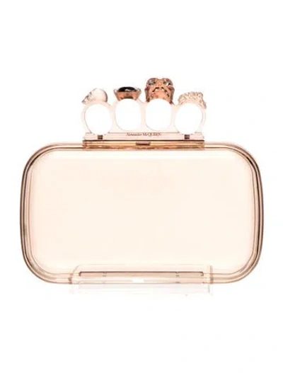 Pre-owned Alexander Mcqueen Skull Clutch In Clear
