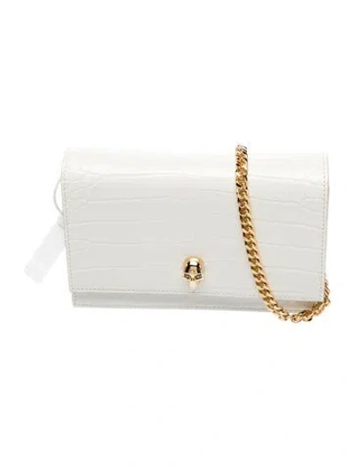 Pre-owned Alexander Mcqueen Skull Clutch In Gray