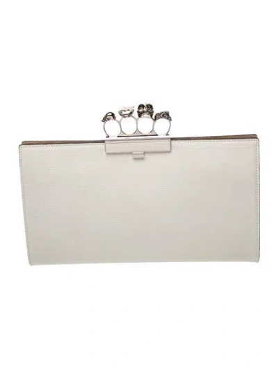 Pre-owned Alexander Mcqueen Skull Clutch In Neutrals