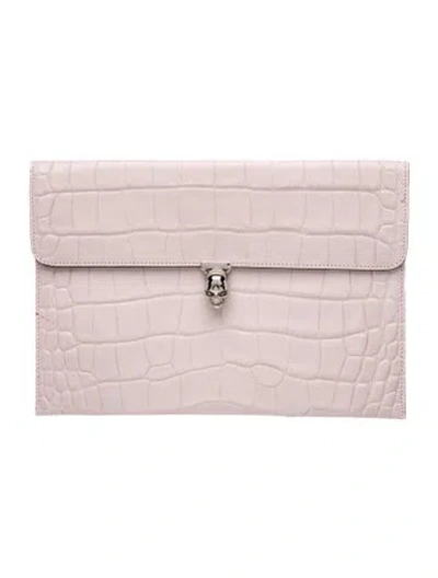 Pre-owned Alexander Mcqueen Skull Clutch In Pink