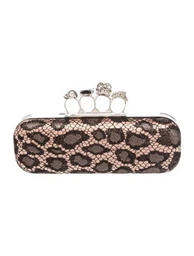 Pre-owned Alexander Mcqueen Skull Clutch In Pink