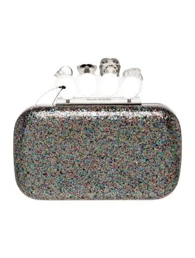 Pre-owned Alexander Mcqueen Skull Clutch W/ Tags In Blue