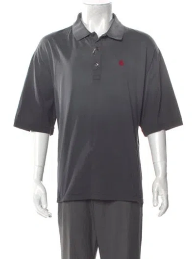 Pre-owned Alexander Mcqueen Skull Collar Polo Shirt W/ Tags In Gray