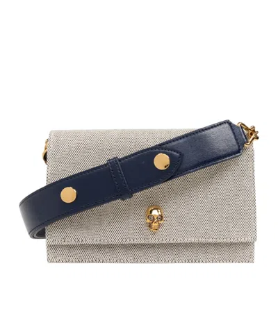 Alexander Mcqueen Skull Cotton Shoulder Bag In Multicolor