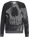Alexander Mcqueen Skull Intarsia Wool Melange Crewneck Sweater In Grey