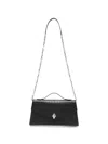 Alexander Mcqueen Skull Crocodile-effect Shoulder Bag In Black