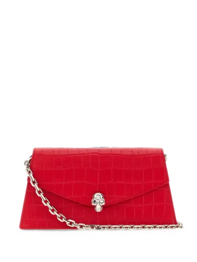 Alexander Mcqueen Mcqueen Mini Bag In Croc-effect Calfskin Leather With Skull In Pattern