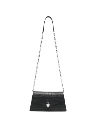 ALEXANDER MCQUEEN SKULL CROCODILE-EFFECT SHOULDER BAG