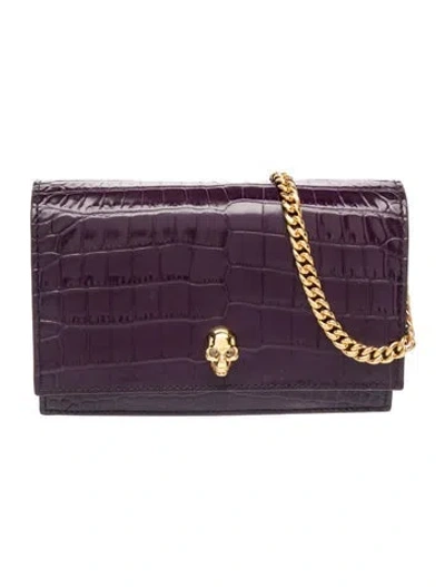 Pre-owned Alexander Mcqueen Skull Crossbody Bag In Purple