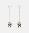 Alexander Mcqueen Skull Crystal-embellished Earrings In Gold