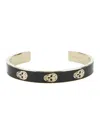 Alexander Mcqueen Black Bracelet With Skull Embellishment In Brass Woman In Black