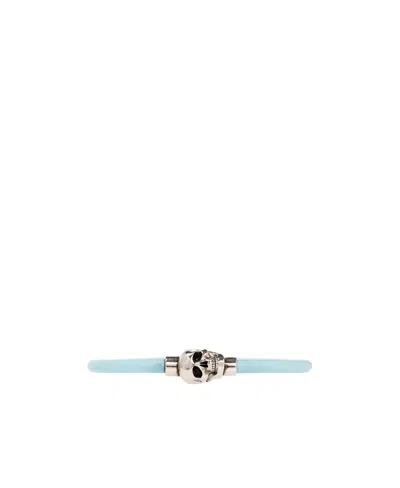 Alexander Mcqueen Skull-detail Bracelet In Blue