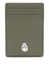 Alexander Mcqueen Skull-detail Card Holder In Green