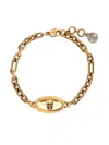 Alexander Mcqueen Cuban Link Chain Bracelet With Skull Detail In Gold