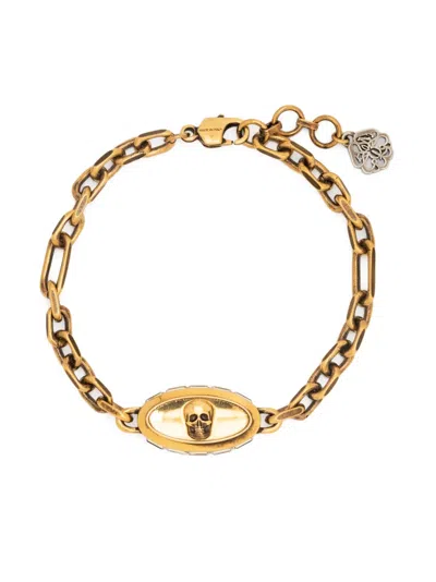 ALEXANDER MCQUEEN SKULL-DETAIL CHAIN-LINK BRACELET
