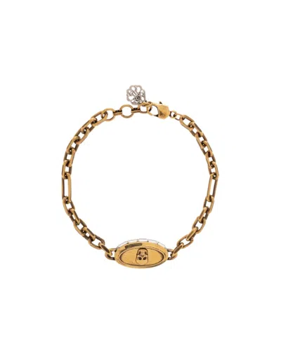 ALEXANDER MCQUEEN ALEXANDER MCQUEEN SKULL CHARM CUBAN-LINK CHAIN BRACELET