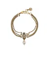 Alexander Mcqueen Skull-detail Chain-link Bracelet In Yellow