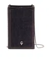 Alexander Mcqueen Skull-detail Denim Phone Holder In Black