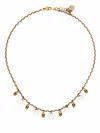 Alexander Mcqueen Skull-detail Pearl-embellished Necklace In Gold