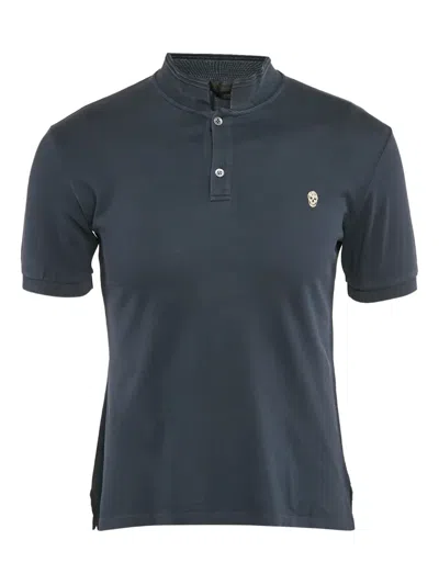 Pre-owned Alexander Mcqueen Skull-detail Polo Shirt In Gray