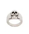 Alexander Mcqueen Skull-detail Silver-tone Ring In White