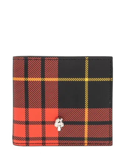 Alexander Mcqueen Skull-detail Tartan-pattern Wallet In Multi