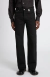 Alexander Mcqueen Skull Detailed Straight-leg Jeans In Black