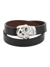 Alexander Mcqueen Skull Double Wrap In Blk/palladium