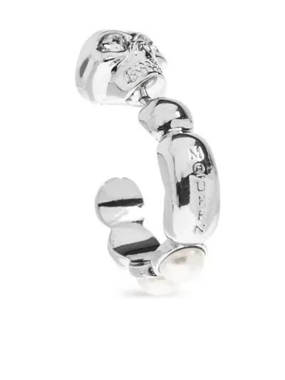 Alexander Mcqueen Skull Earring In Gray