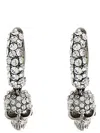 Alexander Mcqueen Mcqueen Rhinestone-embellished Skull Pendant Earrings In Metallic