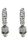 Alexander Mcqueen Mcqueen Rhinestone-embellished Skull Pendant Earrings In Metallic