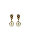 Alexander Mcqueen Women Skull Earrings In Gold