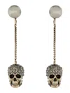 Alexander Mcqueen Women Skull Earrings In Metallic