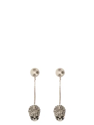 Alexander Mcqueen Skull Earrings In Gold
