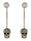 Alexander Mcqueen Women Skull Earrings In Silver