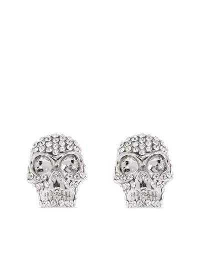 Alexander Mcqueen Skull Earrings In White