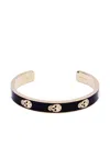 Alexander Mcqueen Thin Skull Cuff Bracelet In Black