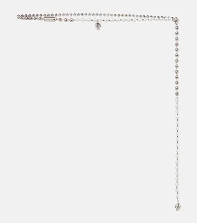 Alexander Mcqueen Skull Embellished Chain Belt In Silver