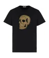 Alexander Mcqueen Skull Embellished Crewneck T-shirt In Black